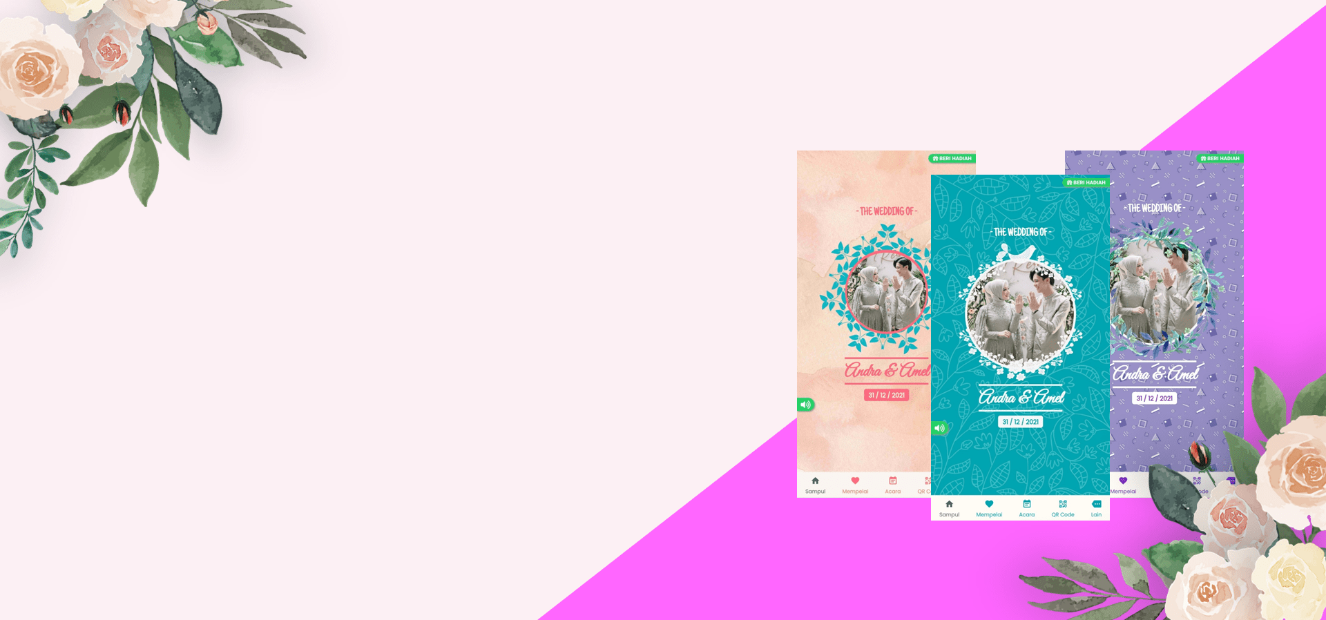 Contoh tiga desain undangan digital UlemKita
